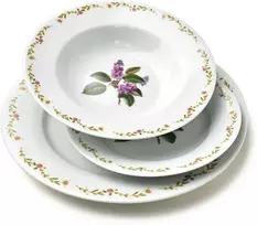 Affek Design LEA LILAC pietų rinkinys 18 dalių 21,8 cm / 19,2 / 27 cm sriubos lėkštė 220 ml