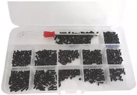 Grąžtas Oem Juodų kūginių varžtų M2/M2.5/M3 rinkinys - 600 vnt.