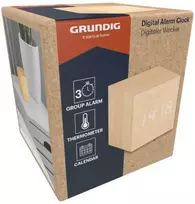 Grundig - Digital LED Alarm Clock with Thermometer and Calendar (šviesiai rudas)