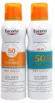 Eucerin Oil Control Dry Touch SPF 50 apsauga nuo saulės, 2 x 200 ml