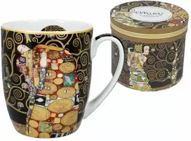 Carmani puodelis 400ml CAMIO G.Klimt Bučinys,juodas fonas
