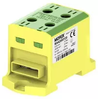 MOREK OTL95-2B jungtis geltona ir žalia 2xAl/Cu 6-95mm2 3x1x24 1000V AC/1500V DC Universalus gnybtas su įėjimu lanksčiai šynai MAA209
