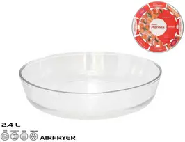 Didelė apvali stiklinė kepimo forma 2,4 l, 5,5 x 26,5 x 26,5 cm, MARINEX