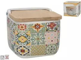 Sāls trauks ar bambusa vāku 12 x 12 5 x 11 cm KITCHEN&GO ()