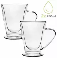 Dvigubų sienelių stiklinių puodelių rinkinys (2 vnt.), po 250 ml, Kamille, 9019