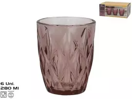 Stikla krūzes (6 gab.) 280 ml rozā 10 x 8 x 8 cm KITCHEN&GO ()