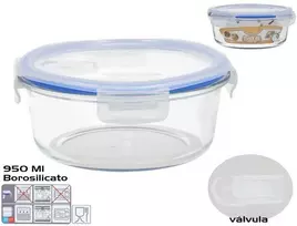 Borosilikāta pusdienu kārba ar vārstu 1300 ml apaļa 8 5 x 20 5 x 20 5 cm KITCHEN&GO ()