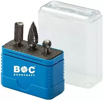 Grąžtas Bohrcraft Kietmetalio frezų rinkinys B/ D/ G formos Ø 6 mm (3 vnt.)