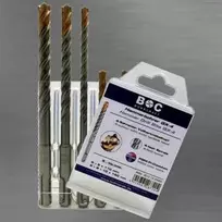Perforuotas grąžtas BOHRCRAFT SDS-plus QX-4 , pakuotė 5-vnt. 5/6 x 110 mm + 6/ 8/10 x 160 mm/ HB 5 QX-4