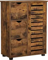 Songmics Vonios spintelė 60x30x80 cm Ruda drožlių plokštė