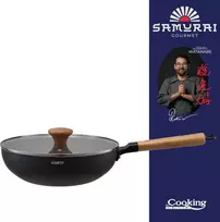 Cooking By Heinner Wok keptuvė su dangčiu aliuminio su keramikos danga 26x7.5cm HR-SNT-W26 HEINNER