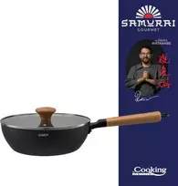 Cooking By Heinner Wok keptuvė su dangčiu aliuminio su keramikos danga 24x7.5cm HR-SNT-WC24 HEINNER