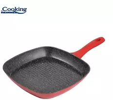 Kaltinio aliuminio grilio keptuvė 28x4cm, raudono akmens, „Cooking by Heinner“