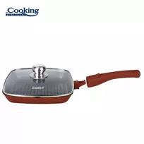 ALIUMINIO GRILINĖ KEPTUVE SU DANGTELIU 28X4 CM, CALABRIA, COOKING BY HEINNER