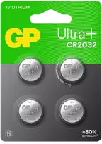 Gpgp Batteries GP - „Ultra Plus“ ličio elemento baterijos CR2032, 3 V - 4 vnt. pakuotėje