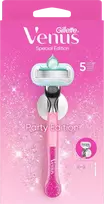 Gillette Venus Party Edition Skustuvas, 1 Keičiamos Skustuvo Galvutės, Sieninis Laikiklis