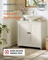 Songmics Vonios spintelė 60x30x60 cm Balta MDF