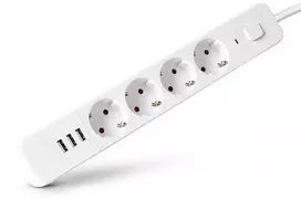 Entac prailgintuvas su įžeminimu 4lizdų+3USB 1.5 m 3680W