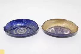 Stiklinė lėkštė, mėlyna 21x15x4cm 2 dizainai