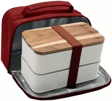Pietų dėžutė su termo maišeliu Akinod Bento+Lunch bag 11:58 Blanc/Terracotta, AKI000056