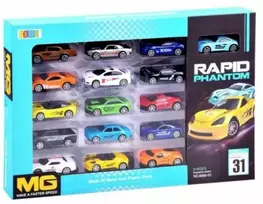 Metalinių automodeliukų rinkinys - 16 vnt 7,5 cm