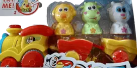 Malplay Žaislinis Interaktyvus traukinukas GYVŪNAI (garvežio spalva geltona)