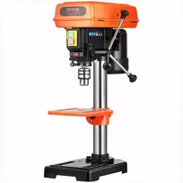 203.2 mm stalinės gręžimo staklės, 500W indukcinis variklis, reguliuojamas greitis 500-2500 RPM, pakreipiamas darbastalis, medžio ir metalo gręžimui, stacionarus gręžtuvas