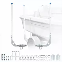 Valčių priekabos kreiptuvai, reguliuojamas aukštis 775-1205 mm, 2 vnt. plieniniai stulpai su PVC vamzdžiais, slidinėjimo ir burvaltėms, krovimo kreipiamieji stulpai priekabai