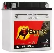 Banner 11Ah Bike Bull -+ 12V 140A akumuliatorius 135x90x145mm