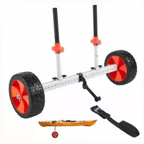 Baidarių vežimėlis baidarėms, kanojos ir irklentėms, didelio stiprumo aliuminio rėmas su kietomis PU padangomis, greitai surenkamas transportavimo vežimėlis, 104 kg keliamoji galia, nešiojamas valties vežimėlis