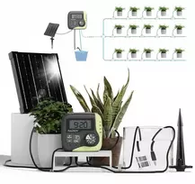 Raddy saulės energija maitinamas automatinis laistymo rinkinys WS-1, 5 W galia, 15 m žarna