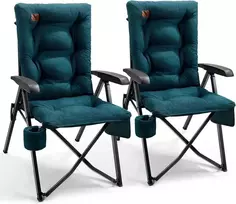 EVER ADVANCED sulankstoma kempingo kėdė su reguliuojamu atlošu, 4 padėčių, iki 150 kg, 109 cm aukščio
