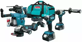 akumulatorowy komplektas Combo DGA504 + DDF492 + DTD153 + DHR243 su DX07, 18V, Makita [DLX4194TX1] 2x5,0Ah, LXT