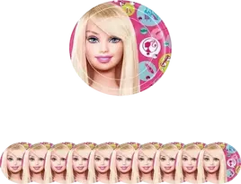 Vienkartinės lėkštutės Barbie 23cm, 10 vnt.
