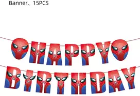 Girlianda "Happy birthday" Spiderman ( Žmogus voras )