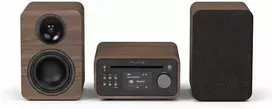 „Pure Classic“ stereo mini stereo sistema DAB+/FM, „Bluetooth“, CD, USB, ruda/riešutmedžio spalvos