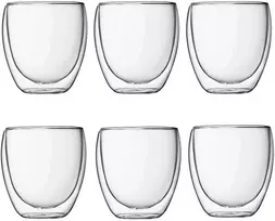 Bodum szklanki su podwójną ścianką 6 vnt. Pavina 0.25L Transparent