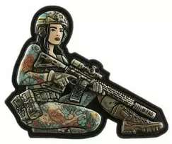 M-Tac patch Tactical girl NO2 Yakuza Brunet PVC Antsiuvas