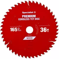 Pjovimo diskas 165x36Tx20mm, Cordless PREMIUM, SPECIALIST+