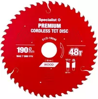 Pjovimo diskas 190x48Tx30mm, Cordless PREMIUM, SPECIALIST+