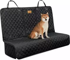 AMZPET vandeniui atsparus automobilio galinės sėdynės užvalkalas šunims, ISOFIX, 133 x 56 cm, juodas