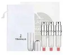 „Travalo Classic HD“ dovanų rinkinys Sidabrinis (daugkartinio pildymo kvepalų purkštuvas 3 x 5 ml dėžutėje)