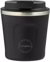 AYA&IDA Nerūdijančio plieno kelioninis puodelis 'Matte Juodas' - 240 ml