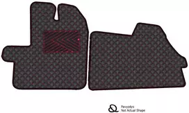 Eko odos kilimėliai QuiltyMats PEUGEOT TRAVELLER nuo 2024m. (I eilė) (Juoda / raudonos siūlės)