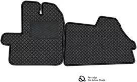 Eko odos kilimėliai QuiltyMats MERCEDES-BENZ SPRINTER 2006-2018m. (2 vietos) (Juoda / juodos siūlės)