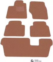 Eko odos kilimėliai QuiltyMats MAZDA 5 2008-2010m. (6v., I, II ir III eilės) (Ruda / rudos siūlės)