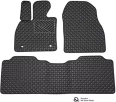 Eko odos kilimėliai QuiltyMats HYUNDAI SANTA FE 2001-2006m. (I ir II eilė) (Juoda / pilkos siūlės)