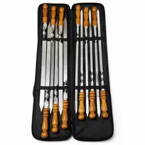 Bbq Expert Nerūdijančio plieno iešmų rinkinys (550×20×3 mm ir 550×12×3 mm) su dėklu, 12 vnt.