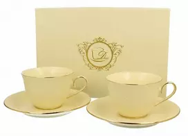 Bikuvalt DUO Porcelianiniai puodeliai su lėkštutėmis 2vnt 260ml "Vesper"