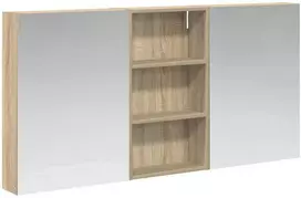 Vonios spintos komplektas su lentyna 3 pcs 140 x 14,5 x 70 cm